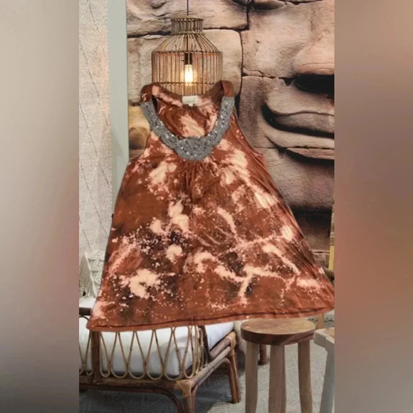 Women’s Large Upcycled Beaded Tank Top Grunge Gothic Boho‎ Cyberpunk Clubwear - Picture 4 of 16